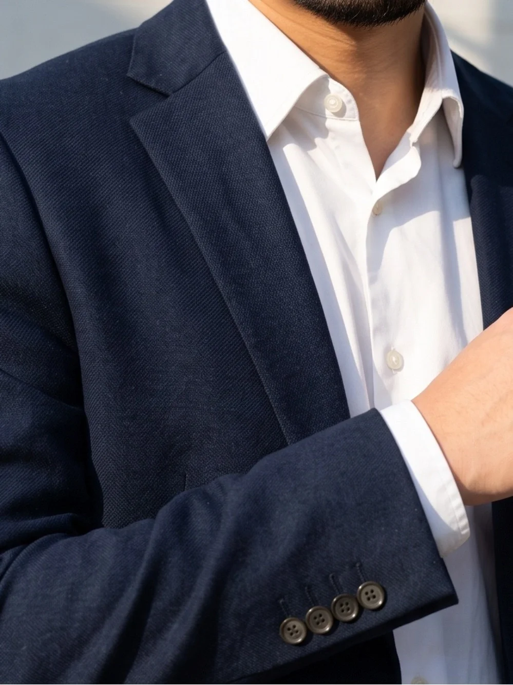 Stafford Men's Navy Blue Sport Coat - Classic Tailored Style